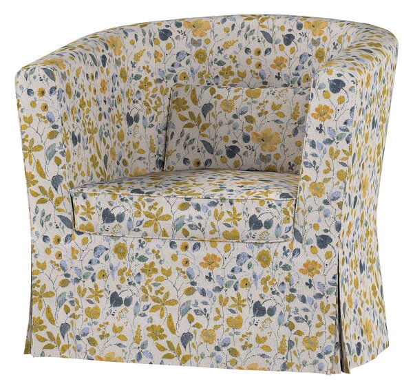 Potah na křeslo IKEA Ektorp Tullsta barva žlutá látka pletený vzor, vzorované