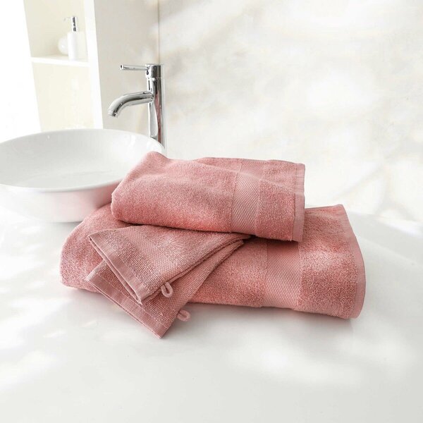 Blancheporte Froté sada koupelnového textilu 350 g/m2 růžové dřevo osuška 70x130 cm