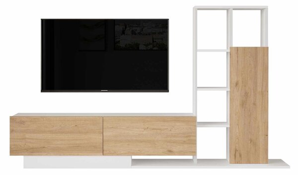 TV stolek/skříňka Forsena (naturální + bílá)