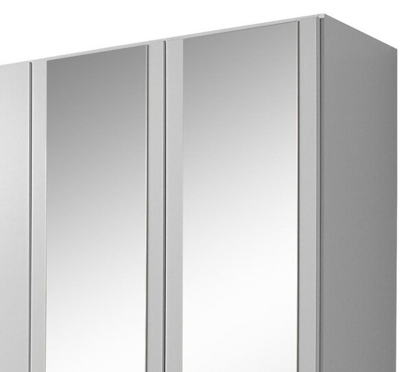 Skříň s otočnými dveřmi bílá/zrcadlo 181cm