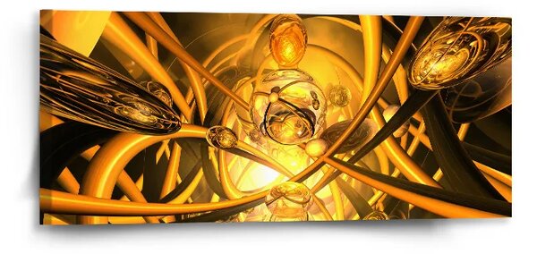 Sablio Obraz Žlutá abstrakce - 110x50 cm