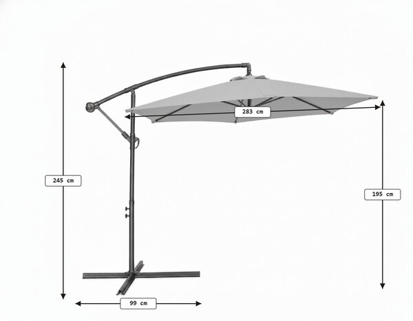 Zahradní slunečník ELVARO polohovatelný, černý
