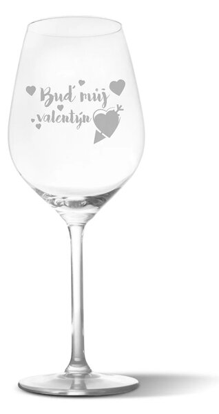 Sablio Sklenička na víno Buď můj Valentýn: 49 cl