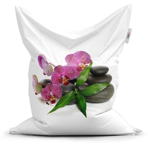 Sablio Sedací vak Classic Orchideje a kameny - 150x100 cm