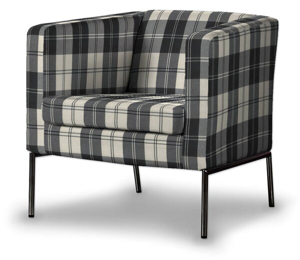 Potah na křeslo IKEA Klappsta barva černá látka pletený vzor, vzorované