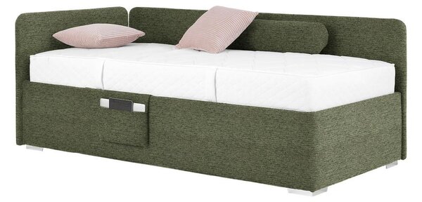 Postel Remi s bočnicemi 90x200, potah olivově zelený