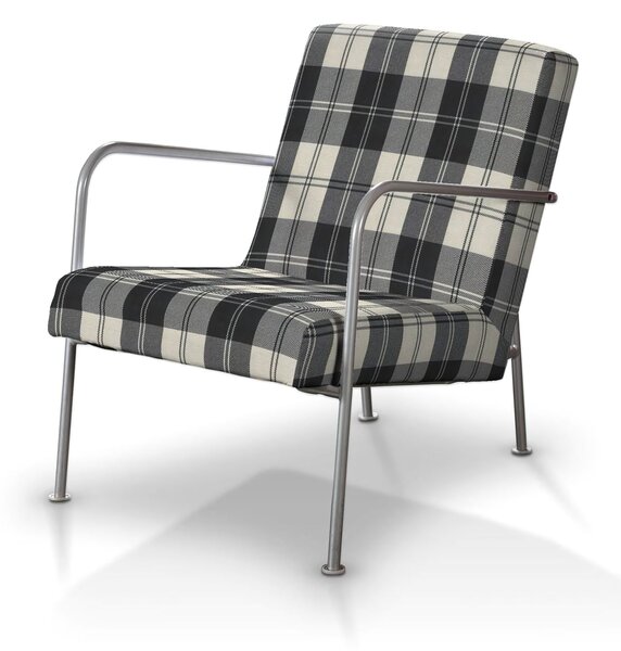Potah na křeslo Ikea PS barva černá látka pletený vzor, vzorované