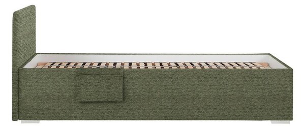 Postel Remi s bočnicemi 90x200, potah olivově zelený