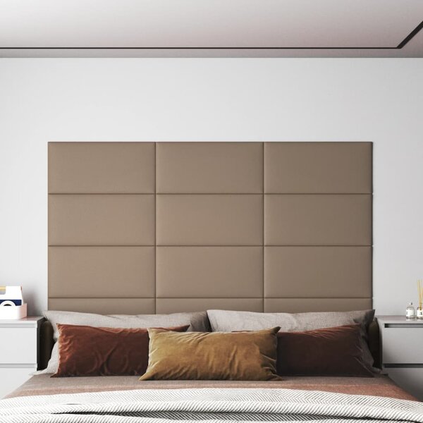 Nástěnné panely 12 ks cappuccino 60 x 30 cm umělá kůže 2,16 m²