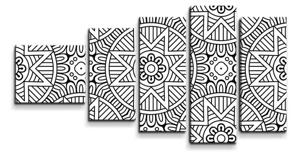 Sablio Obraz - 5-dílný Hvězdy mehendi - 100x60 cm
