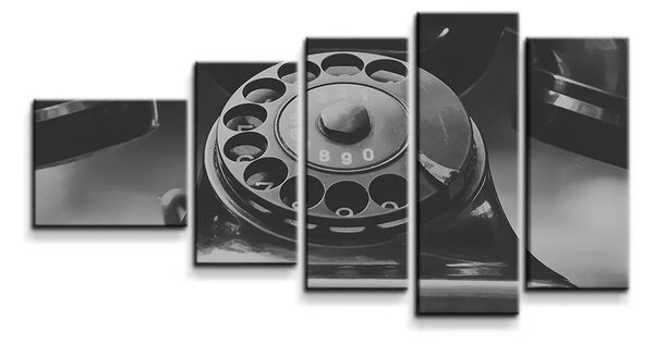 Sablio Obraz - 5-dílný Starý telefon - 100x60 cm