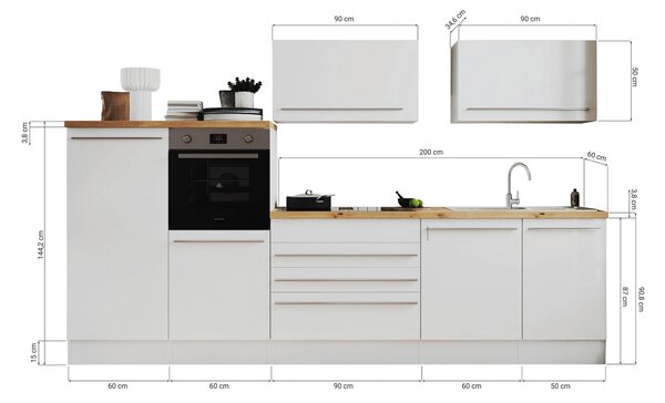 KUCHYŇSKÝ BLOK 320 cm Respekta - Online Only kuchyňské linky, Online Only