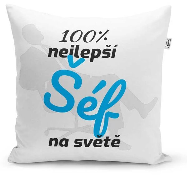Sablio Polštář 100% nejlepší šéf na světě: 40x40 cm