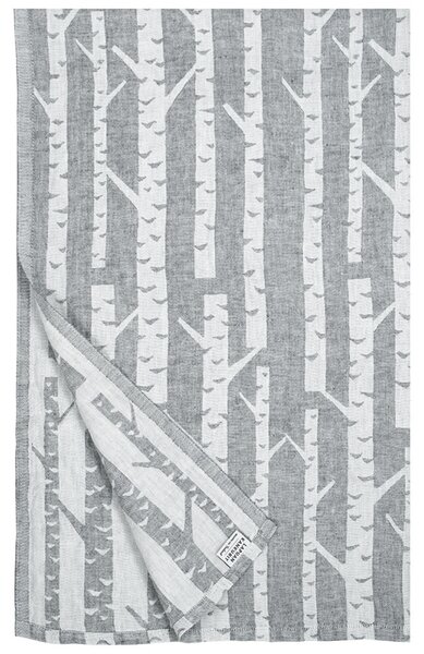 Lněný ručník Koivu, černo-bílý, Rozměry 46x60 cm