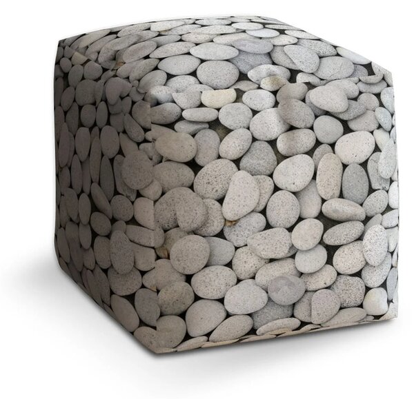 Sablio Taburet Cube Oblázky - 40x40x40 cm
