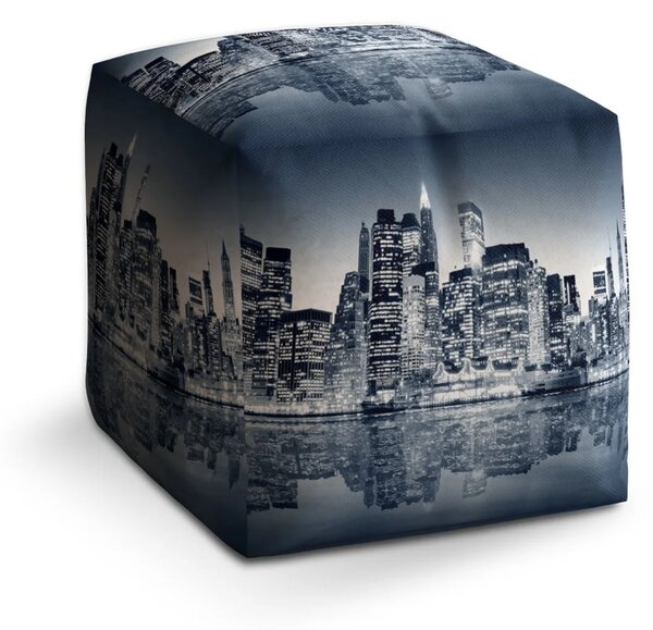 Sablio Taburet Cube Noční New York - 40x40x40 cm