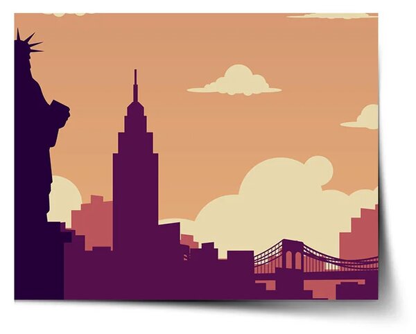 Sablio Plakát New York Socha svobody Art - 60x40 cm
