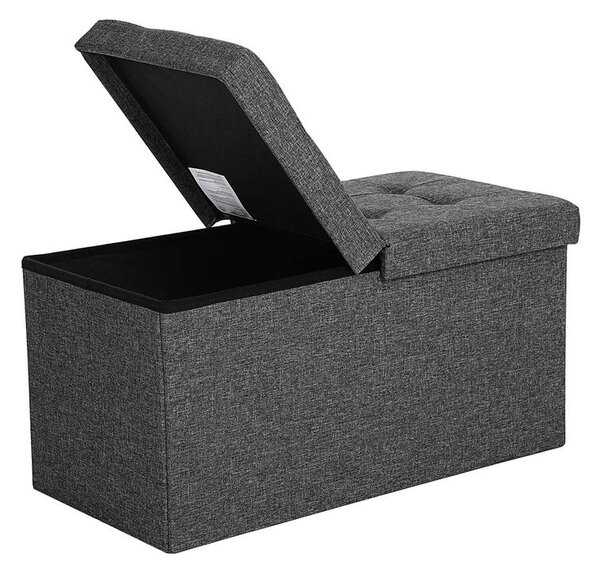 Taburet s úložným prostorem OTO, 76x38x38cm, antracitová SongmicsHome