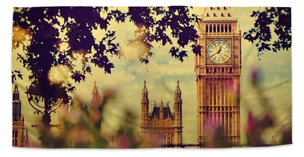 Sablio Ručník Londýn Big Ben Flowers - 30x50 cm