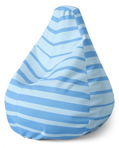 Sablio Sedací vak Pear Světle modré pruhy - 70 x 95 x 15 cm