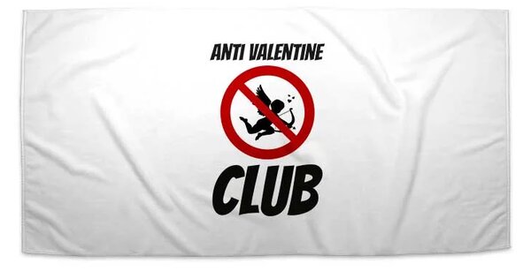 Sablio Ručník Anti Valentine Club - 30x50 cm