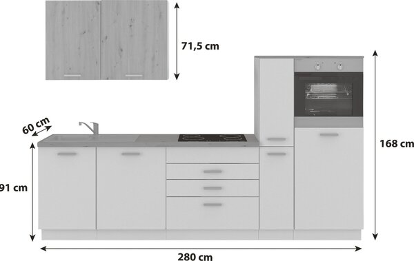 KUCHYŇSKÁ LINKA BLACKY 280 280 cm P & B - Online Only kuchyňské linky, Online Only