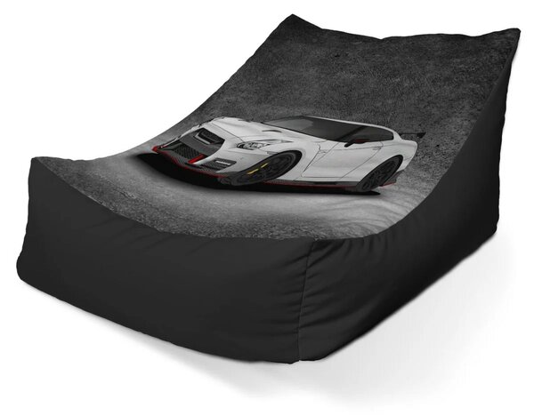 Sablio Sedací vak Lounge Nissan GTR 35 Šedý - 80 x 95 x 50 cm