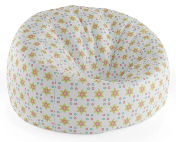Sablio Sedací vak Cocoon Barevné kytičky - 75 x 45 x 35 cm