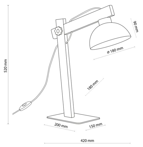 Stolní lampa TK 5788 OSLO hnědá tmavé dřevo