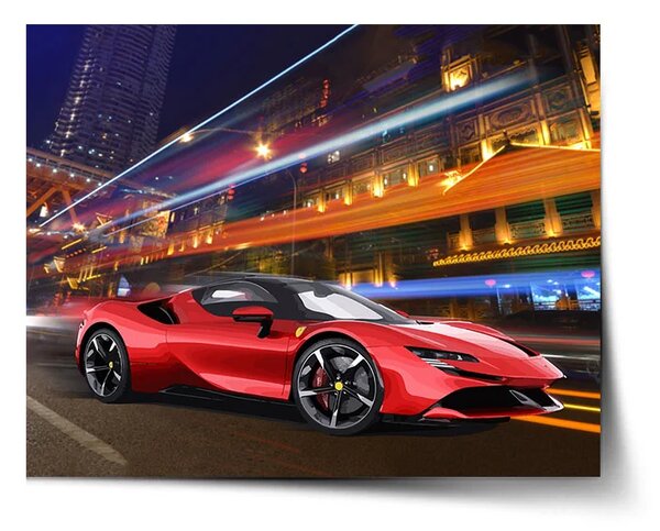 Sablio Plakát Ferrari na ulici - 60x40 cm