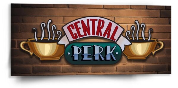 Sablio Obraz Seriál přátelé CENTRAL PERK Cihly - 110x50 cm
