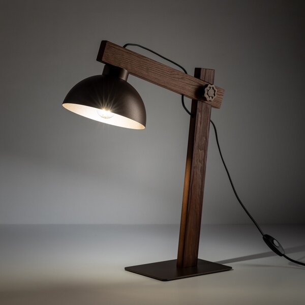 Stolní lampa TK 5788 OSLO hnědá tmavé dřevo