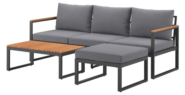 TERASOVÁ SEDACÍ SOUPRAVA 3dílné, dřevo, kov, textil Gardenson - Online Only zahradní nábytek, Online Only