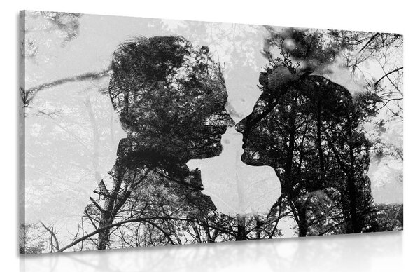 Obraz podoba lásky v černobílém provedení - 120x80