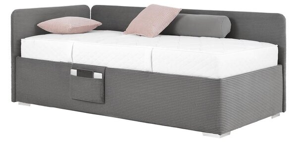 Postel Remi s bočnicemi 90x200, potah šedý