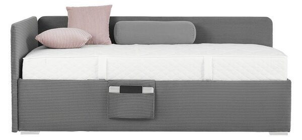 Postel Remi s bočnicemi 90x200, potah šedý