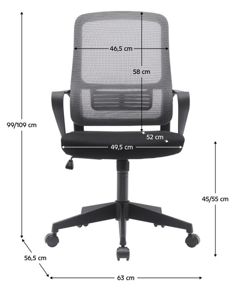 KONDELA Kancelářské křeslo, šedá/černá, SALOMO TYP 3