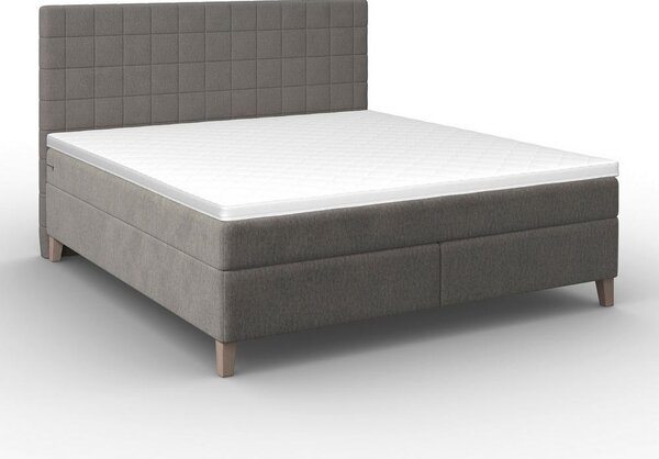Boxspringová postel OLIVIA 180x200, s topperem, šedá