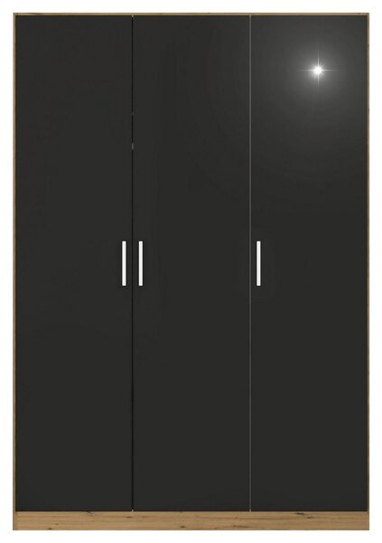 Skříň s otočnými dveřmi dub Artisan/šedá 136cm
