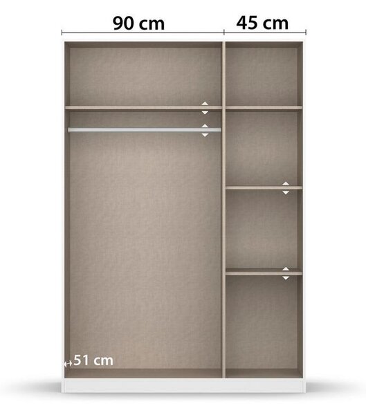 Skříň s otočnými dveřmi dub Artisan/šedá 136cm