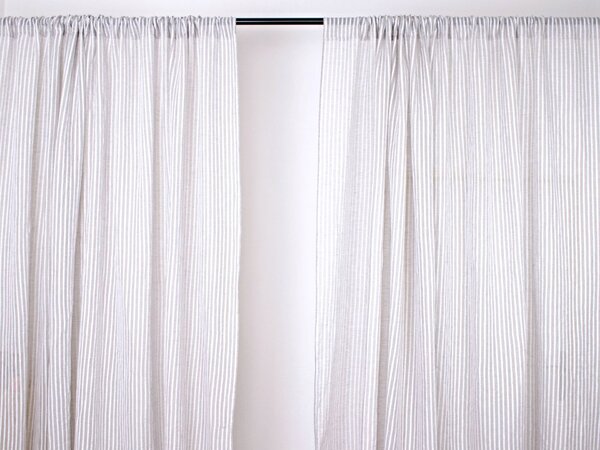 Snový svět Lněná záclona polobělená s pruhy š.250 cm - 50% len Rozměr: 250 x 230 cm