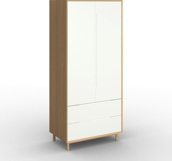 Šatní skříň MARLO š. cca 100 cm, dekor bílá/dub