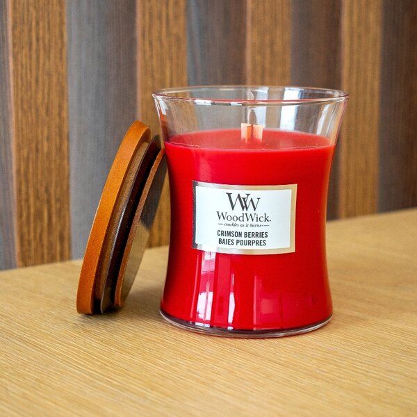 WoodWick Střední vonná svíčka Woodwick, Crimson Berries