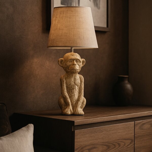 Béžová keramická stolní lampa J-Line Maki 46 cm