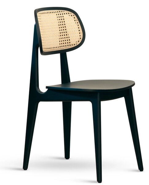 Jídelní dřevěná židle Stima BUNNY – masiv buk, ratan, černá