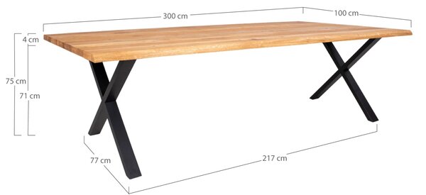 House Nordic Jídelní stůl Decussia - 100 × 300 × 75 cm