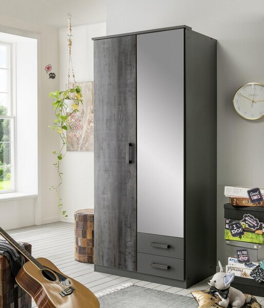 Skříň s otočnými dveřmi STEEL, šířka 90 cm