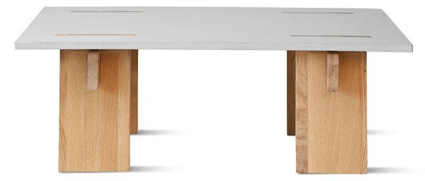 Eberhart Furniture Konferenční stolek Arnold s betonovou deskou - Concrete Light / Oak Light / Oak Light