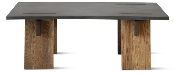 Eberhart Furniture Konferenční stolek Arnold s betonovou deskou - Concrete Dark / Oak Dark / Oak Dark