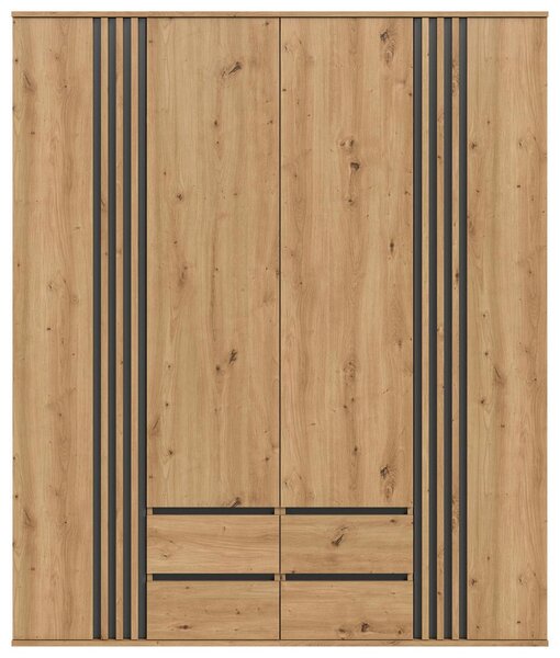 Skříň s otoč. dveřmi TOFTA š. 160cm, antracit/dub Artisan